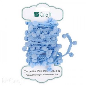Decorative Pom-Pom Trim 3 m Blue