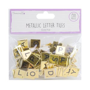 Letras Scrabble Dovecraft Foil Gold 150 pcs