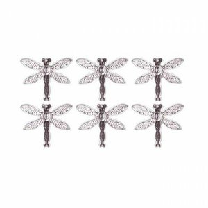 Adhesive Dragonflies 6 pcs Crystal Anthracite