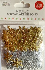Set de cintas Simply Creative Metallic Snowflakes