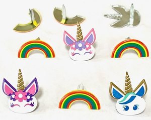 Set de brads Unicorn & Rainbow 12 pcs