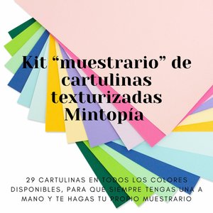 Kit muestrario con 44 cartulinas Mintopía textura tela