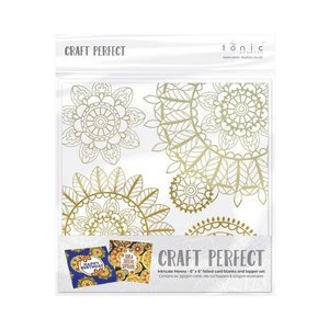 Tarjetas y sobres 6x6" Intricate Henna Set Gold