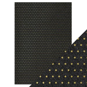Cartulina A4 DeLuxe Foiled Kraft Golden Polkadot