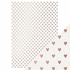 Cartulina A4 DeLuxe Foiled Kraft Rose Gold Hearts