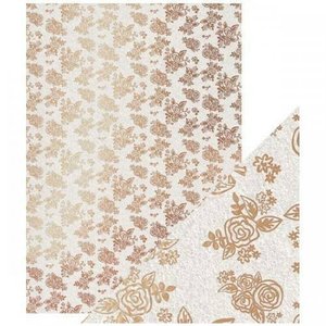 Cartulina A4 DeLuxe Foiled Kraft Rose Gold Posies