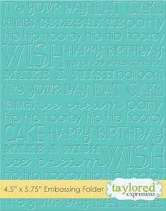 Carpeta de embossing Taylored Expressions Words Birthday