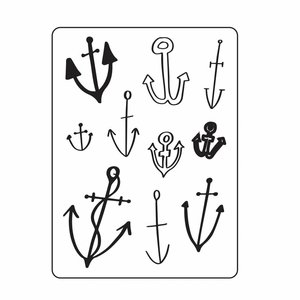 Carpeta de embossing Hand Drawn Anchors Pattern