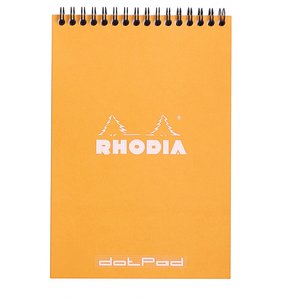 Cuaderno de puntitos A5 Rhodia Naranja con espiral