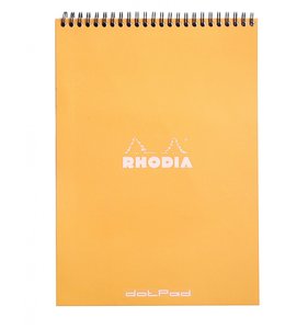 Cuaderno de puntitos A4 Rhodia Naranja con espiral