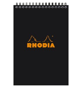 Libreta de puntitos A6 Rhodia Negro con espiral