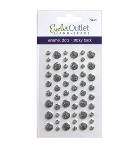 Enamel Dots Glitter Silver