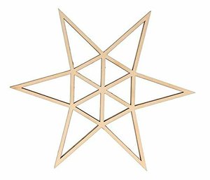Silueta de madera Origami Estrella Decorada 2