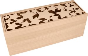 Caja de madera para decorar con tapa deslizante estrellas