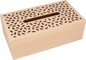 Caja de madera para pañuelos modelo confeti