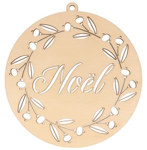 Medallón de madera para colgar Christmas corona Noel