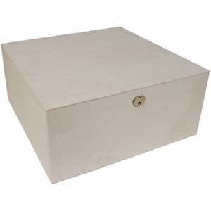 Caja de madera para decorar con cierre 33x33x15 cm