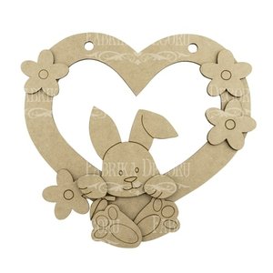 Cartel Bunny Heart en madera DM para decorar de Fabrika Decoru