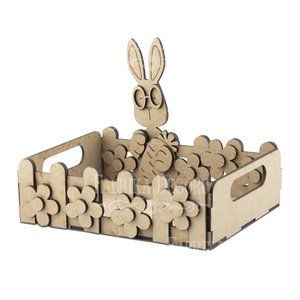 Cesta Bunny en madera DM para decorar de Fabrika Decoru