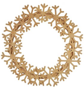 Formas de madera Wall Art Snowflake Wreath