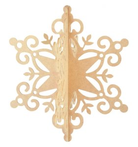 Forma de madera 3D para colgar Snowflake