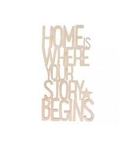 Rótulo de madera "Home is Where..."