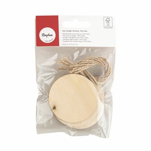 Set de etiquetas de madera circulares 6 pcs