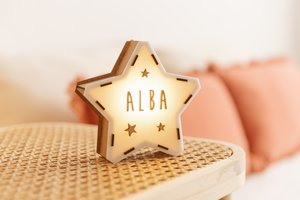 Estrella luminosa Mini personalizable con Kit de letras