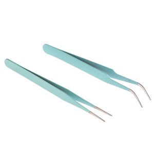Set de pinzas de precisión color mint 2 pcs