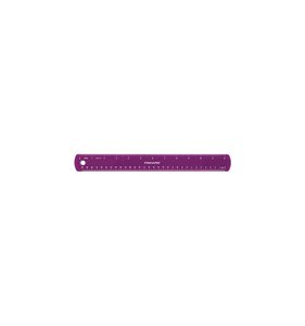 Regla 30 cm Fiskars morado con glitter