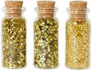 Glitter & Bead Accents Craft Decor Gold