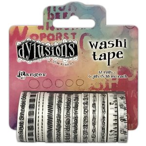 Set de washi tapes Dylusions White 12 rollos
