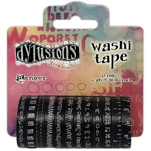 Set de washi tapes Dylusions Black 12 rollos
