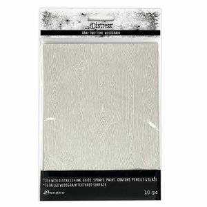 Ranger Distress Woodgrain Cardstock Light Grey 10 sheets