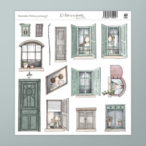 Hoja de recortables Puertas y ventanas 005 de El Altillo de los Duendes
