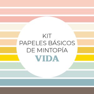Kit de papeles básicos coordinados con VIDA de Mintopía
