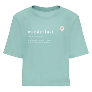Camiseta Wanderlust Celeste Talla XL