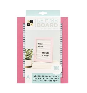 Mini Letter Board 5"x7" White with pink frame