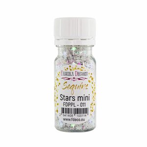 Bote de lentejuelas FD Stars Mini White with Mint Pink Nacre