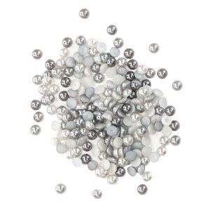 Medias perlas Buttons Galore Half Pearlz Silver