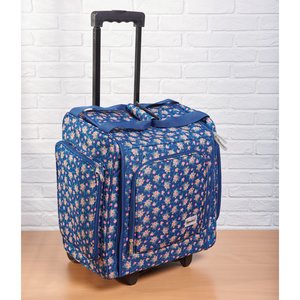 Docrafts Wheelable Craft Tote Navy Floral OFERTA ESPECIAL
