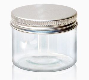 Tarro transparente con tapa metálica 50 ml