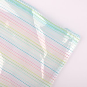 Estuche SYL Rayas con cremallera turquesa