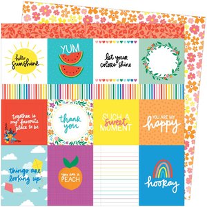 Papel 12"x12" Amy Tangerine Picnic in the park You are my happy