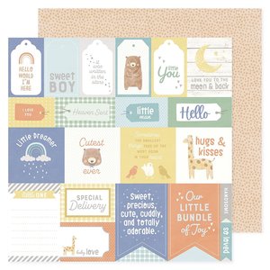 Papel 12&quot;x12&quot; Doble cara Hello Little Boy de American Crafts Little Bundle