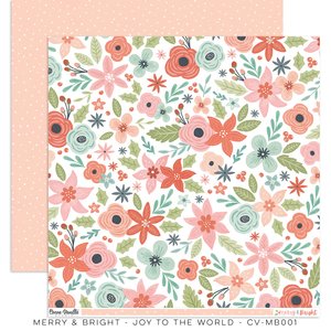 Papel 12x12" Cocoa Vanilla Merry & Bright Joy to the World