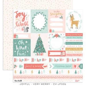 Papel 12"x12" Cocoa Vanilla Joyful Very Merry