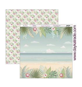 Papel 12x12" Playa tropical