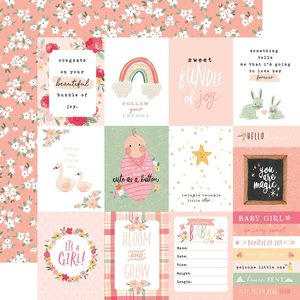 Papel 12x12" Welcome Baby Girl 3"X4" Journaling Cards