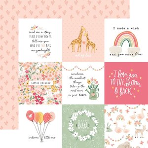 Papel 12x12" Welcome Baby Girl 4"X4" Journaling Cards
